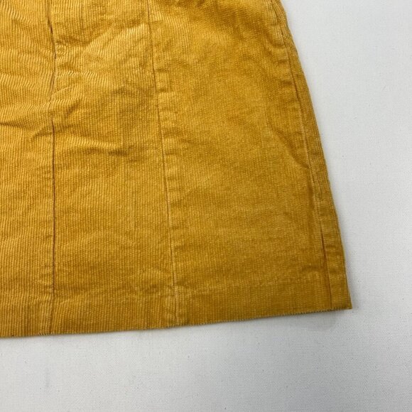 Pink Lily Corduroy Paperbag Mini Skirt Mustard Size Medium Belted - Picture 5 of 9